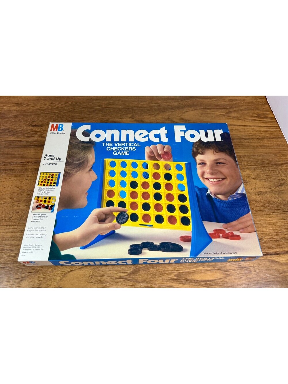Vintage 1986 Connect Four Game Milton Bradley #4430 Complete + Extra Checkers